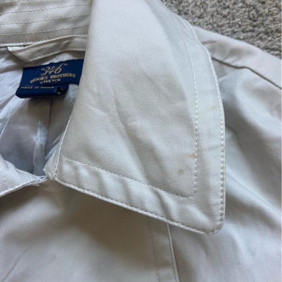 Brooks Brothers Trench Coat Hip Length Stretch Sz 4 Belted Cotton - Picture 4 of 5